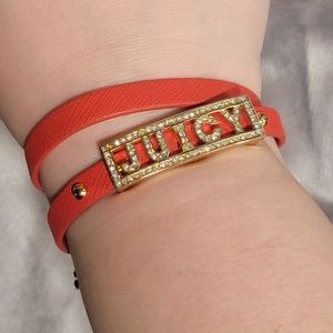 Juicy Couture Pave Double Wrap Bracelet Goldtone/Rhinestone Juicy Logo